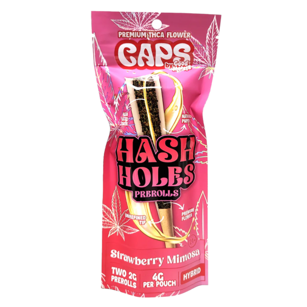 CAPS THCA HASH HOLE PRE ROLLS 2PK 10CT  STRAWBERRY MIMOSA- HYBRID