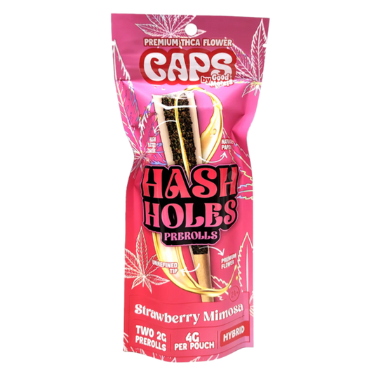 CAPS THCA HASH HOLE PRE ROLLS 2PK 10CT  STRAWBERRY MIMOSA- HYBRID
