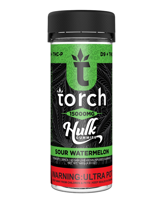 TORCH HULK D9+THC-P 15000mg GUMMIES 20/Jar SOUR WATERMELON