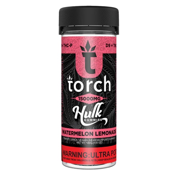TORCH HULK D9+THC-P 15000mg GUMMIES 20/Jar WATERMELON LEMONADE