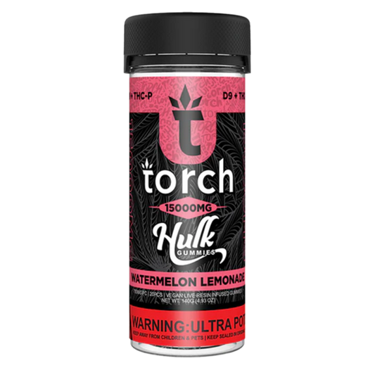 TORCH HULK D9+THC-P 15000mg GUMMIES 20/Jar WATERMELON LEMONADE