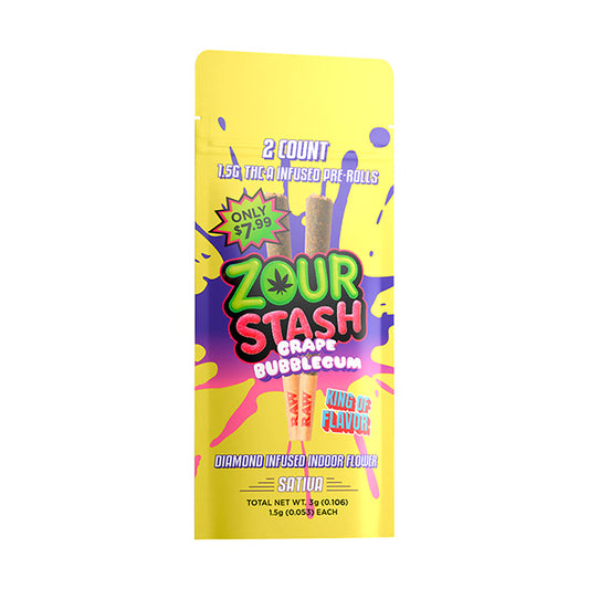 ZOUR STASH GRAPE BUBBLEGUM 2CT